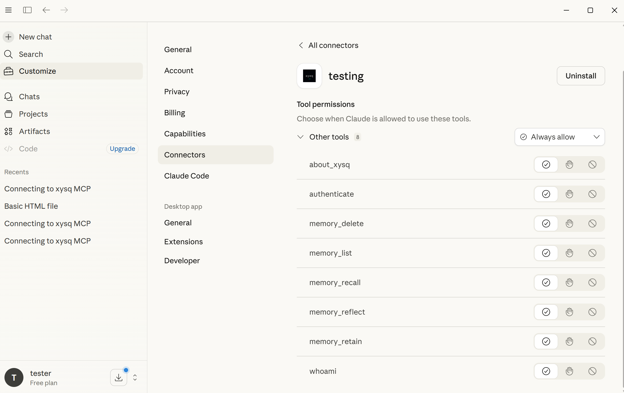 Claude Desktop Custom Connector Setup