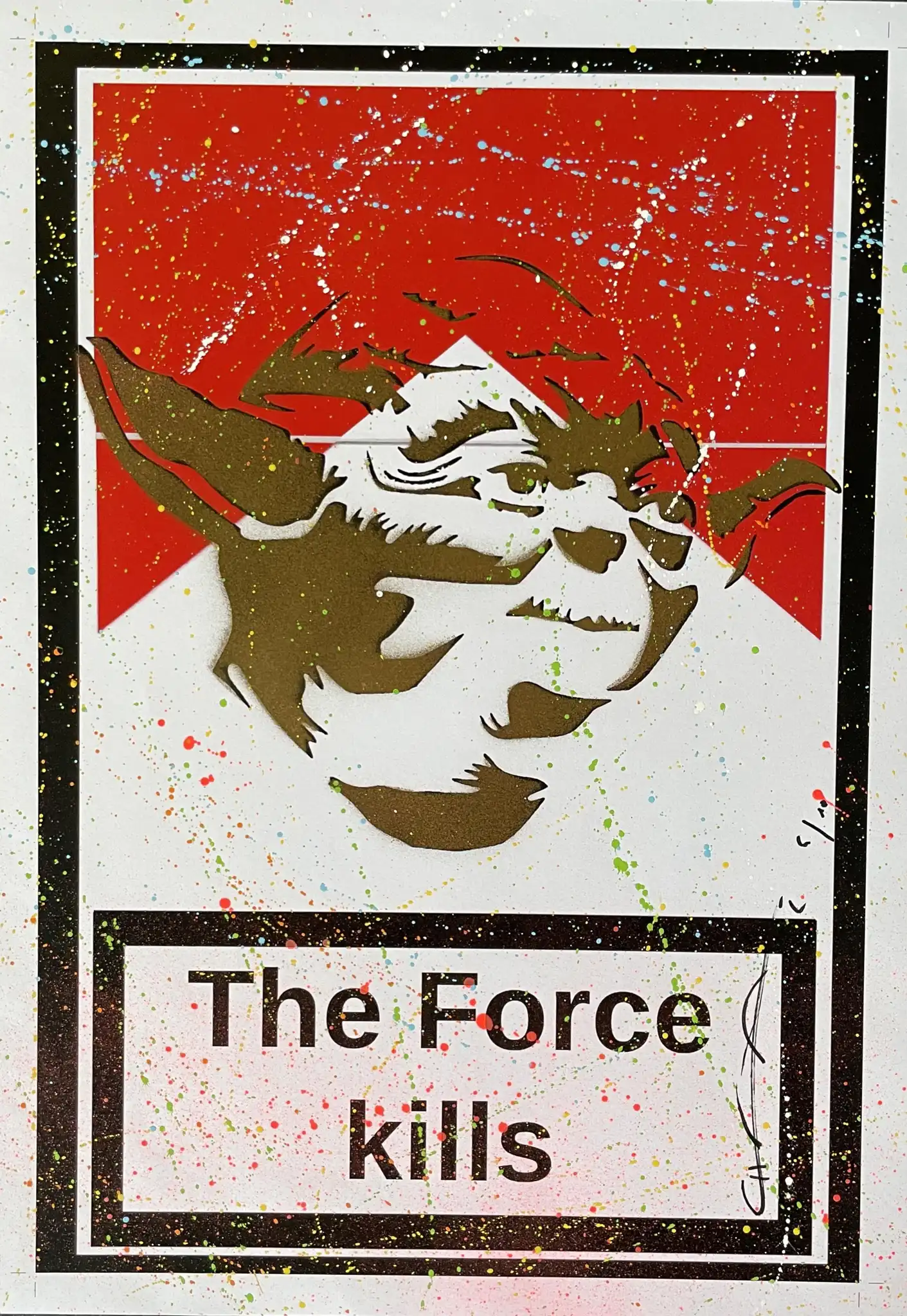 Johan CHAAZ, THE FORCE KILLS JOHAN CHAAZ 5/10 YODA réhaussé, Work On Paper