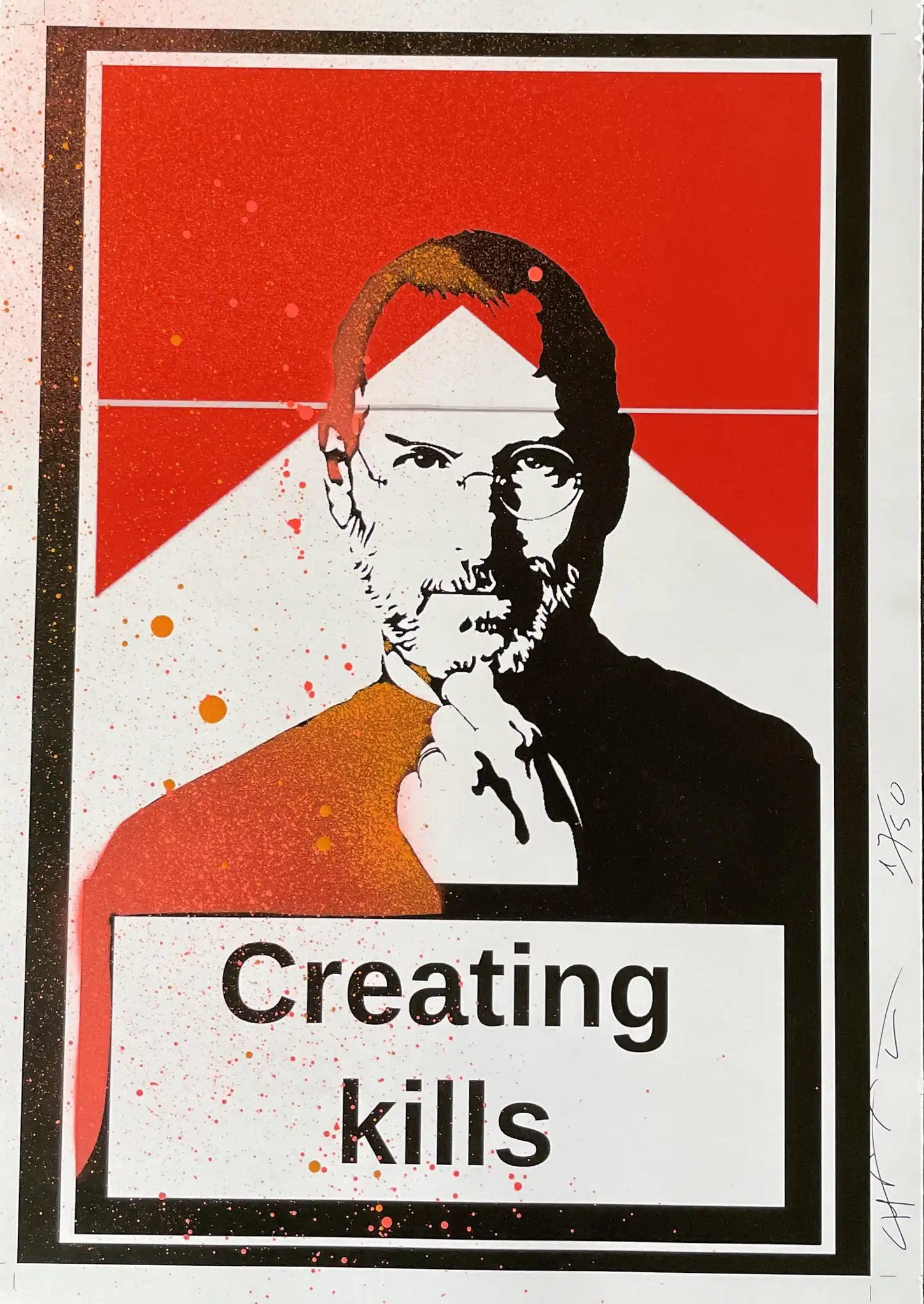 Johan CHAAZ, CREATING KILLS STEVE JOBS APPLE 17/50 PROMO RARE, Work On Paper