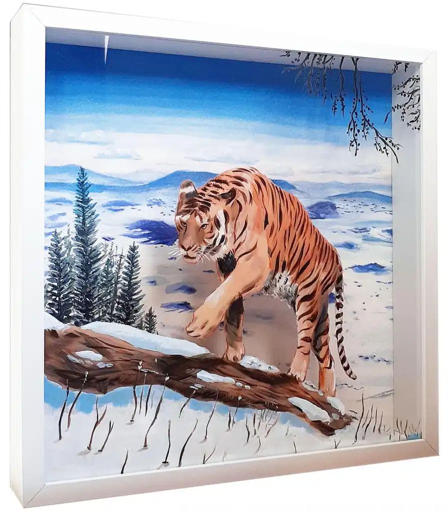 Marc RCHL, BA3-Tigre+neige-35cm, Painting