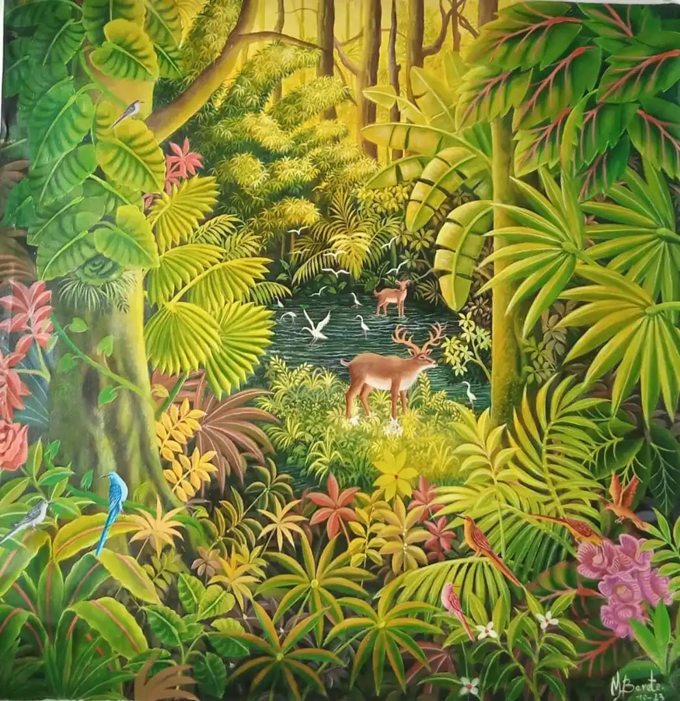 Saidou DIAWARA, La forêt tropicale 100X99, Painting