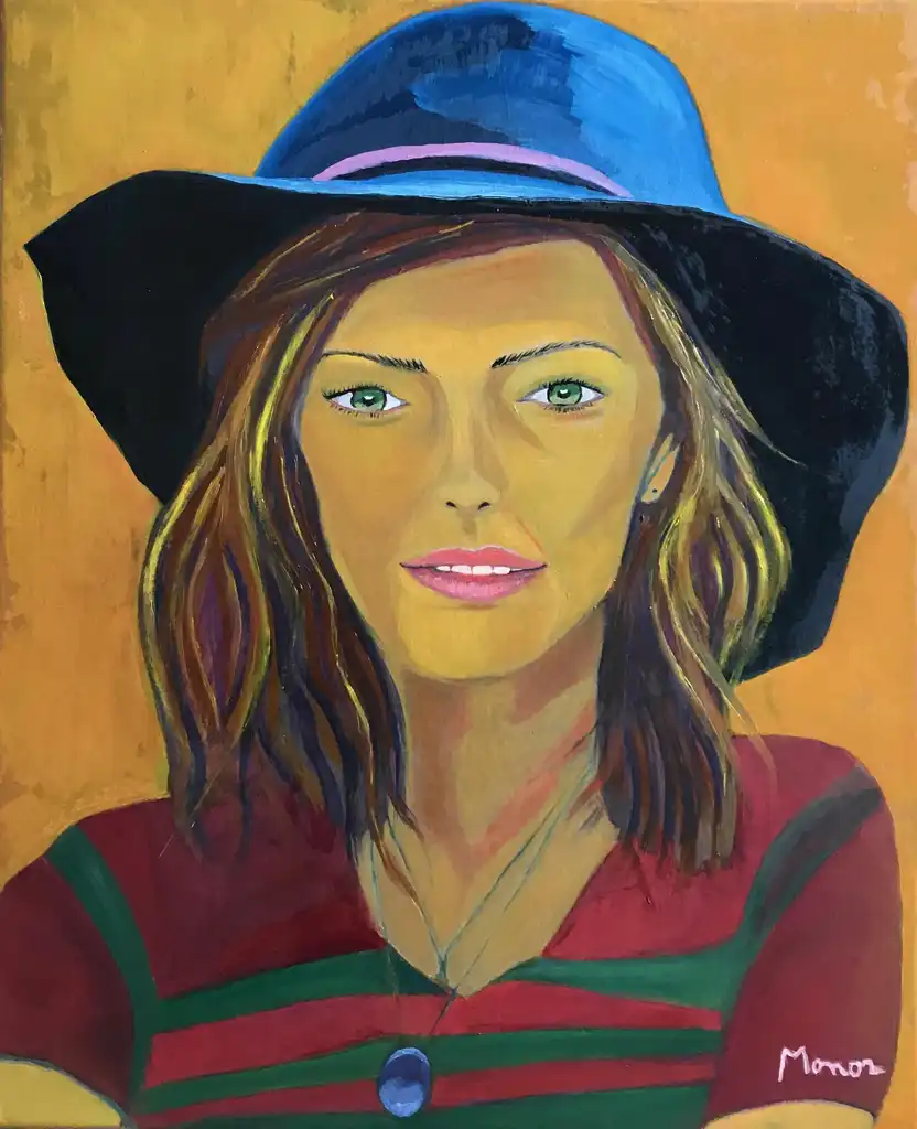 Monor, Woman with a hat, Painting