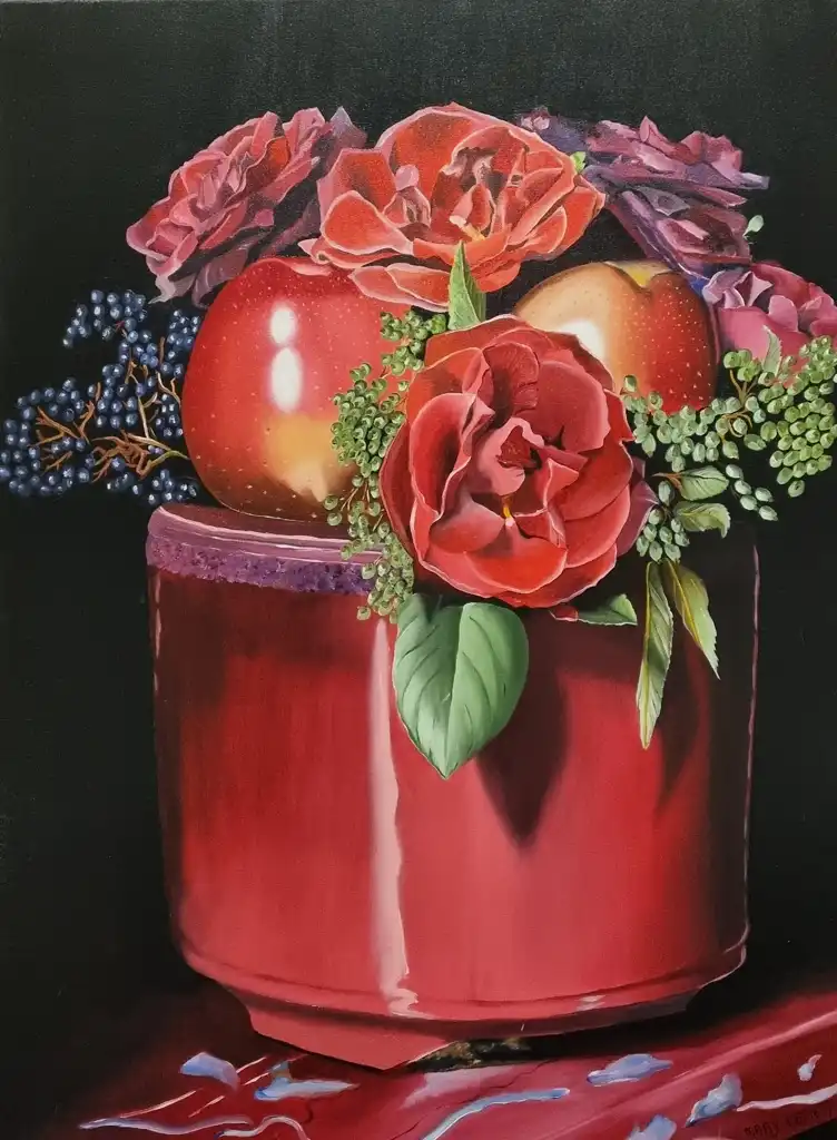 Maryline CAMPAGNOLA, ROUGE NATURE, Painting