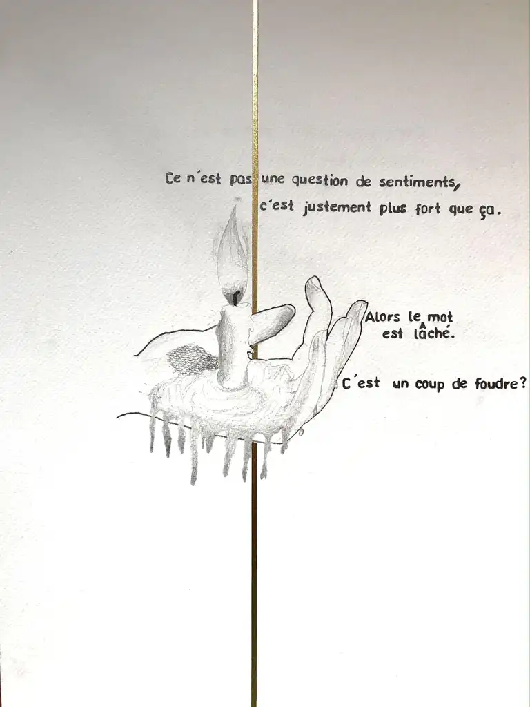 Amandine BORKOWSKI, Amours esseulées, coup de foudre, Work On Paper