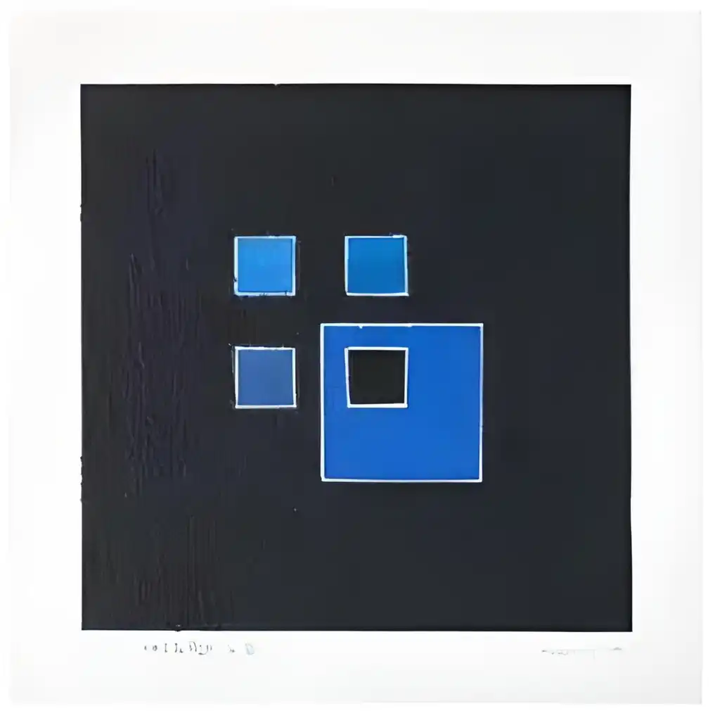 Guy DE LUSSIGNY, Le noir et le bleu, Painting