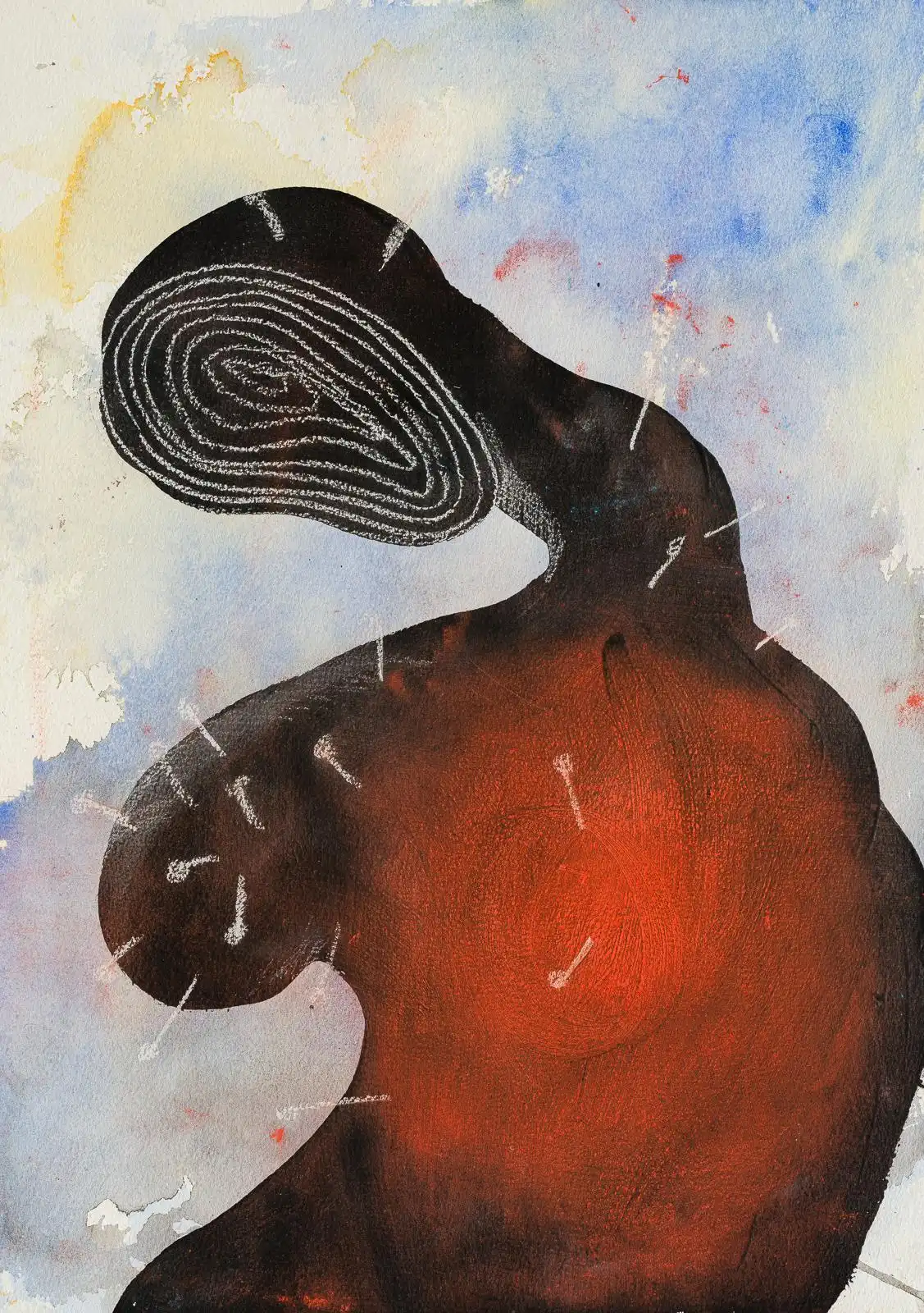 Assoukrou AKÉ, Moissonnés par un climat dévorant #2, Work On Paper