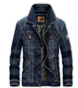 Blue Button-Up Denim Jacket 1