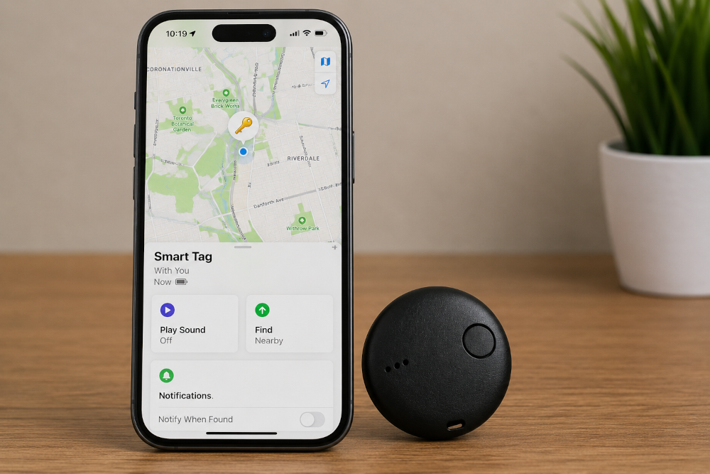Traceur Bluetooth iSeeTag Smart Tag compatible avec Apple Localiser – Noir 1