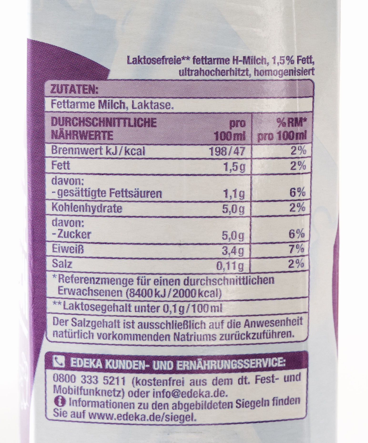 Gut & Günstig Lactose Free Milk 1.5%