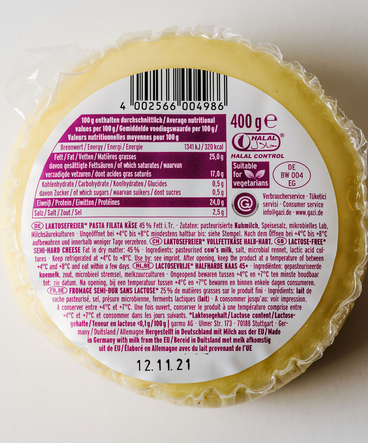 Gazi Kashkaval Käse Lactose Free