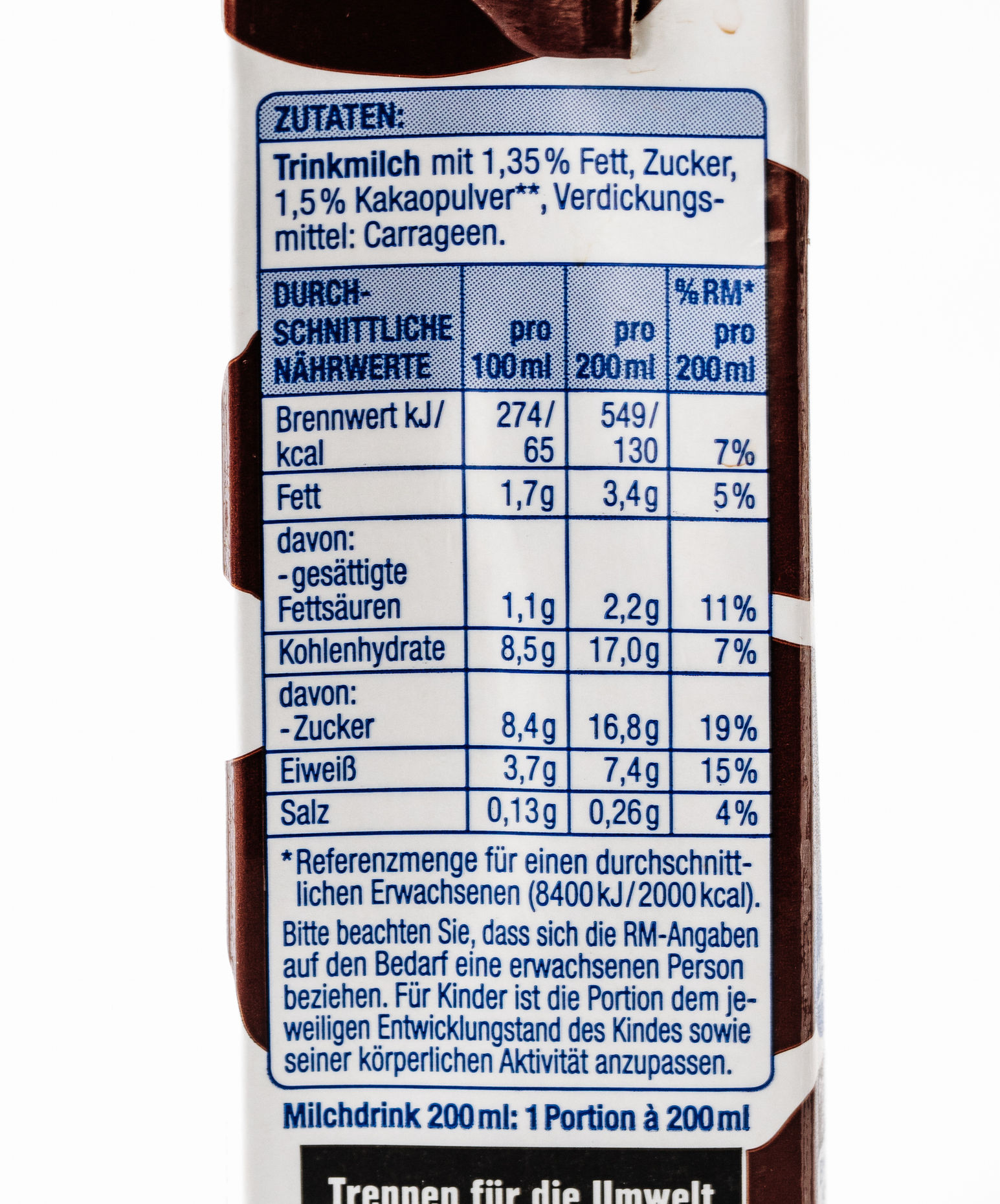 Gut & Günstig Milch mit Schokoladengeschmack