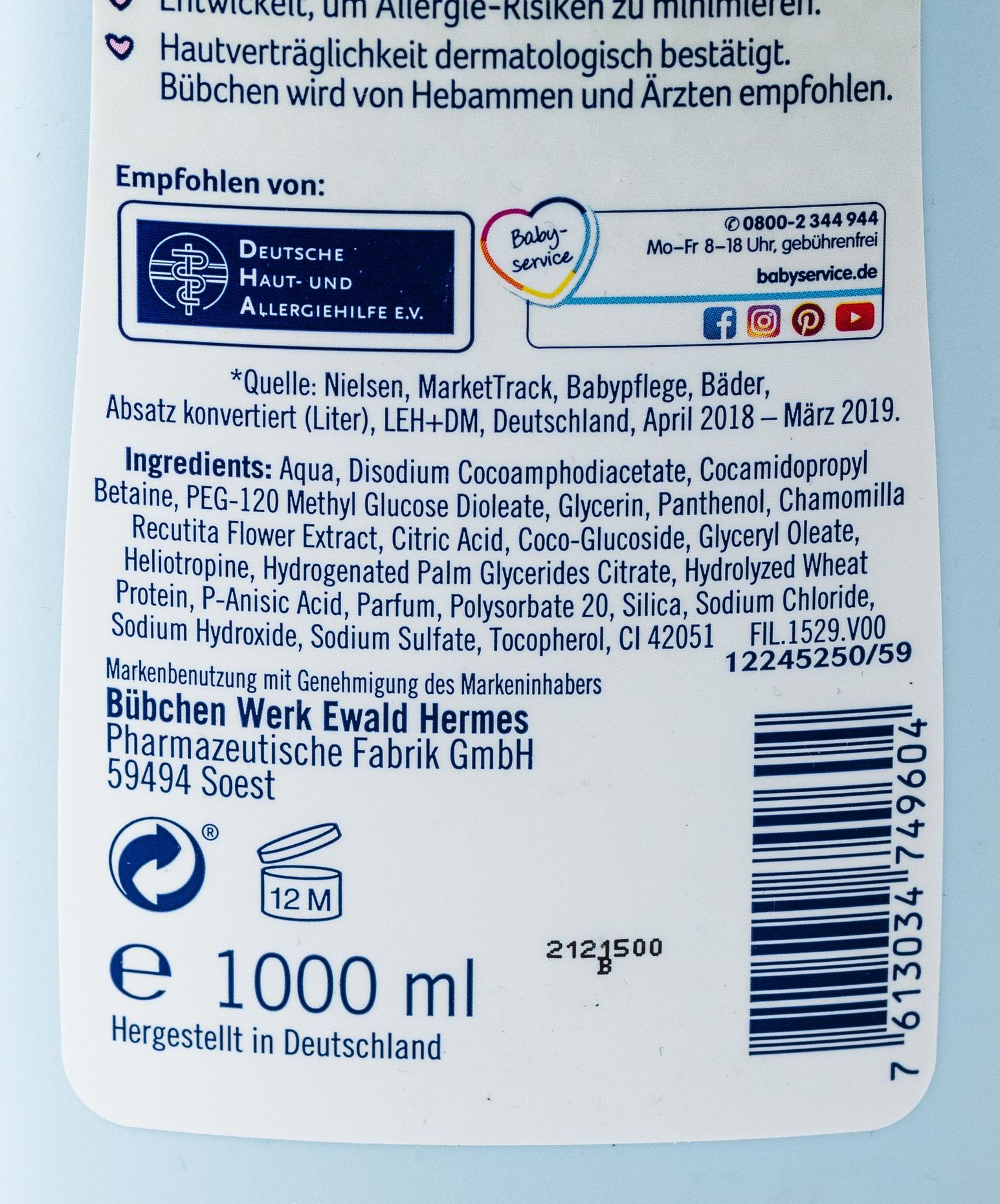 Bübchen Blaue Linie