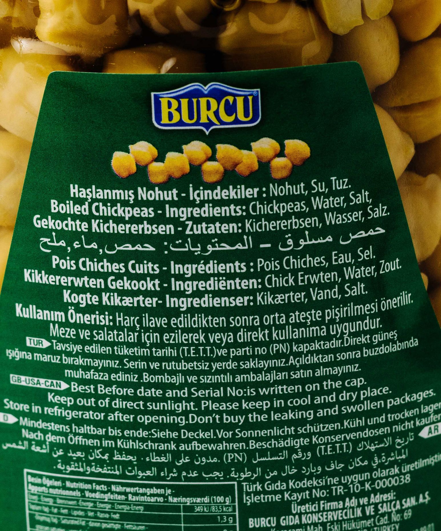 Burcu Boiled Chickpeas 