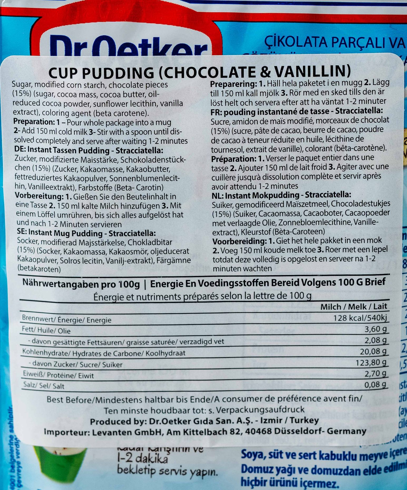 Dr. Oetker Çikolata ve Vanilyalı Puding