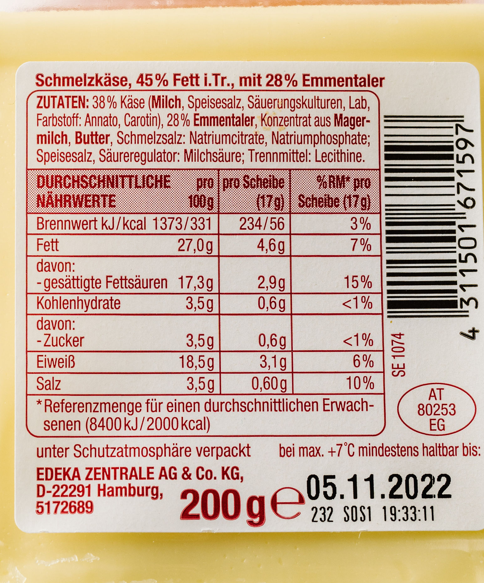 Gut & Günstig Sandviç dilimleri Emmental %45