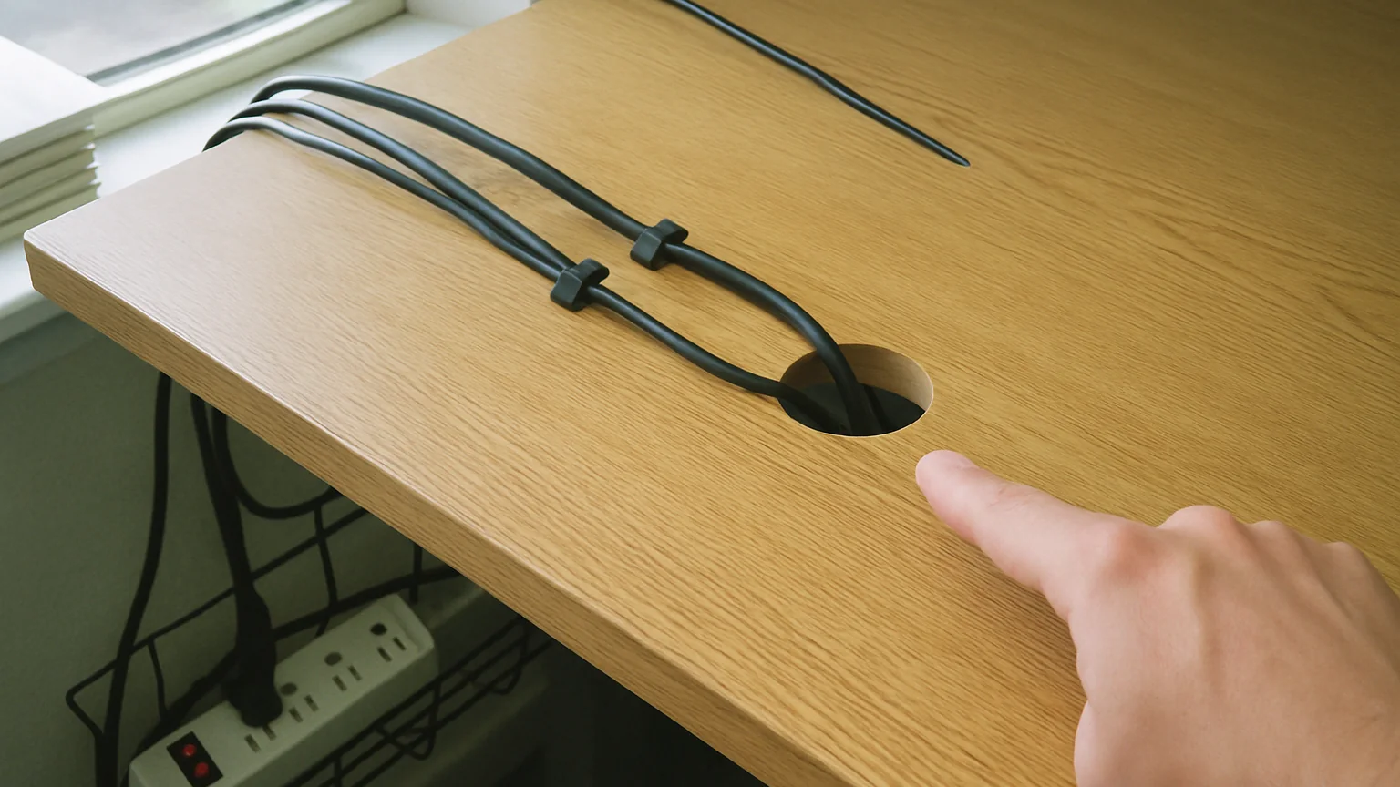 Desk Grommet Planning cable management detail