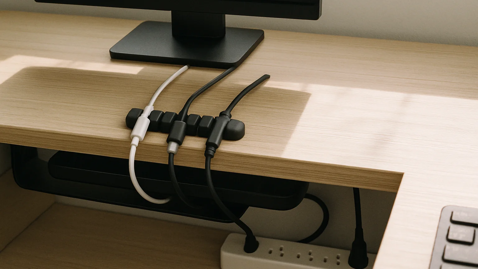 Monitor and Dock Cables cable management detail