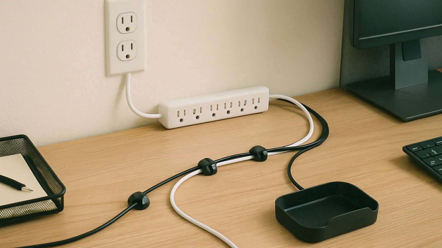 Power Strip Placement cable management detail