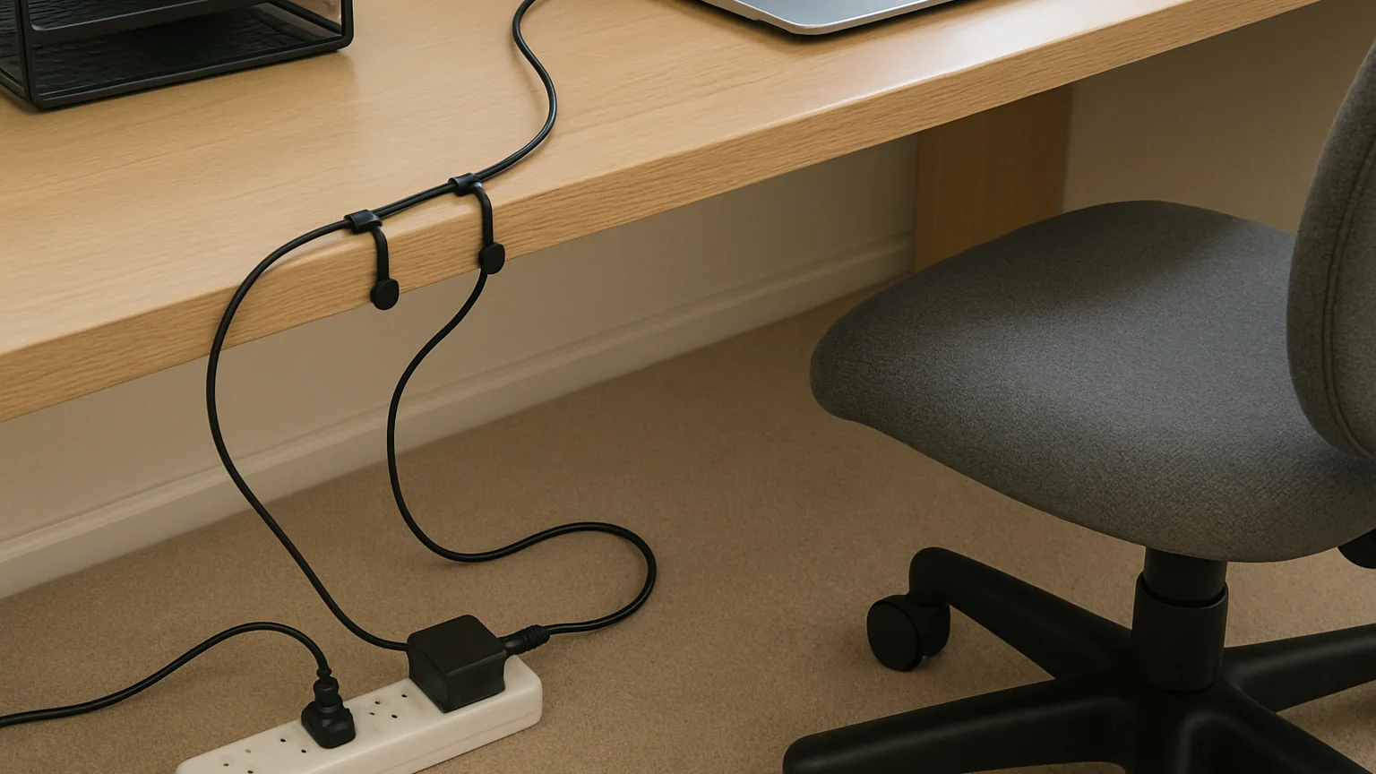 Under-Desk Cable Trays cable management detail