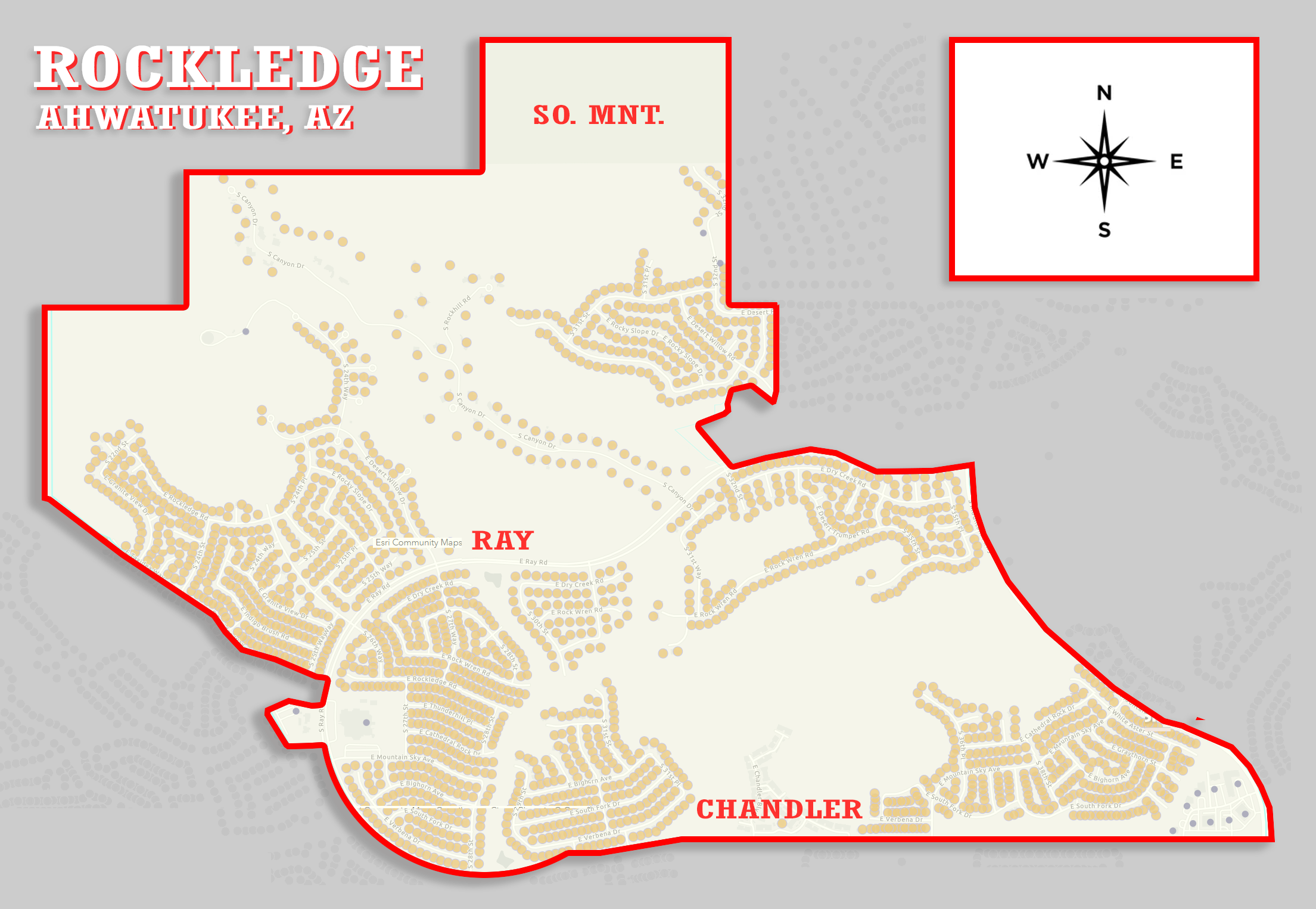 Map of the Rockledge area in Ahwatukee, Arizona