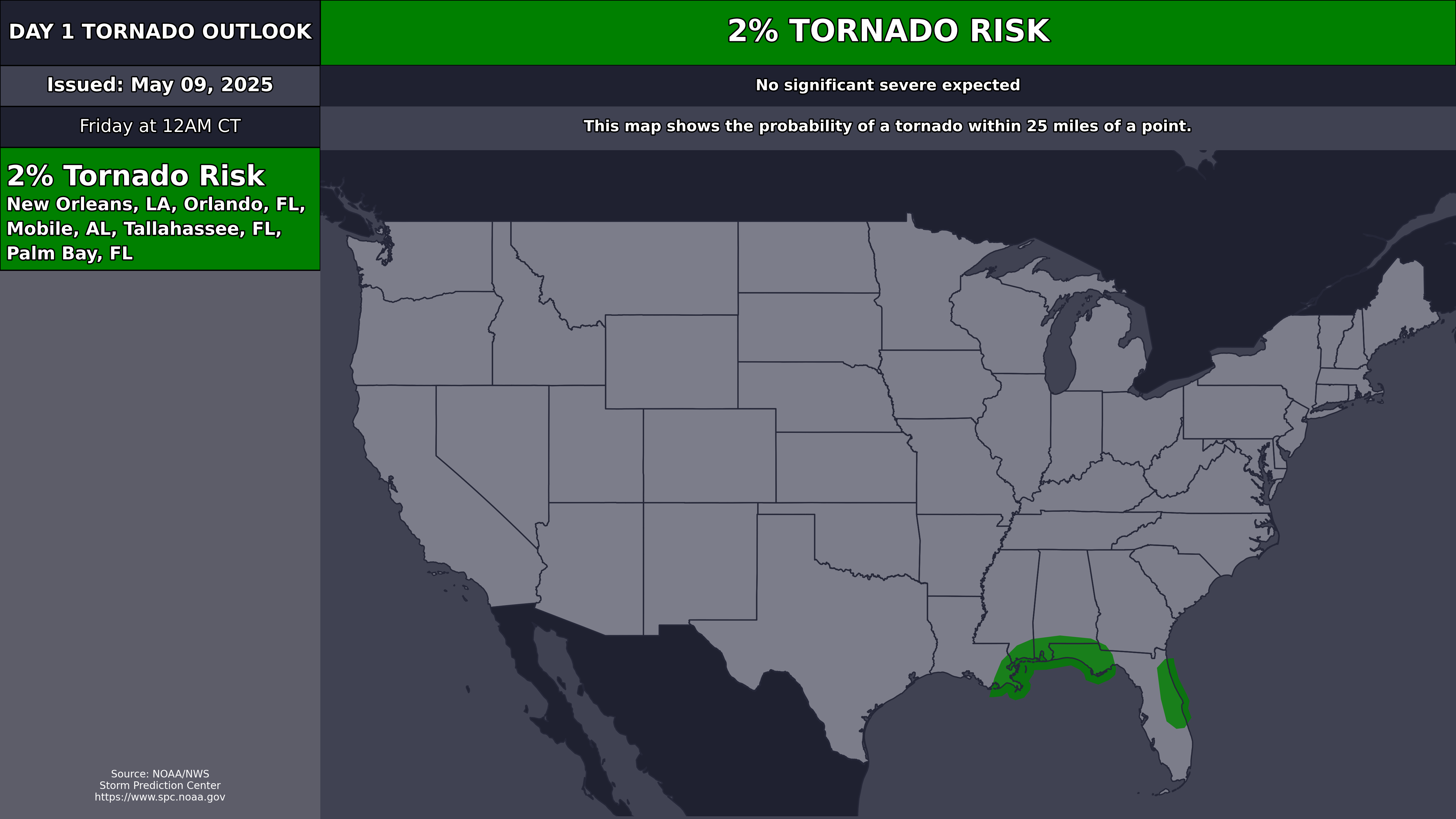 Day 1 Tornado Outlook