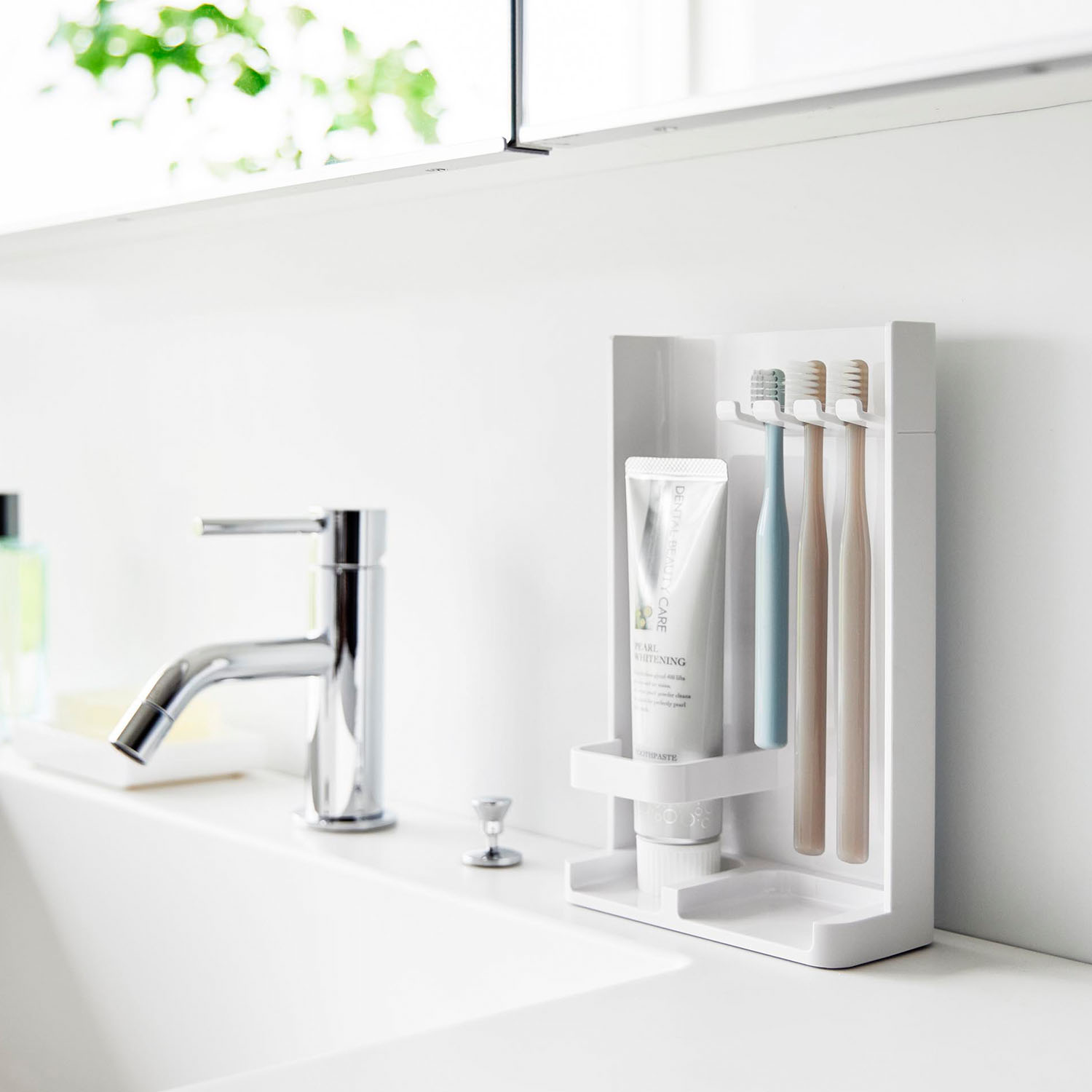 目隠し歯ブラシ&チューブスタンド タワー スリム