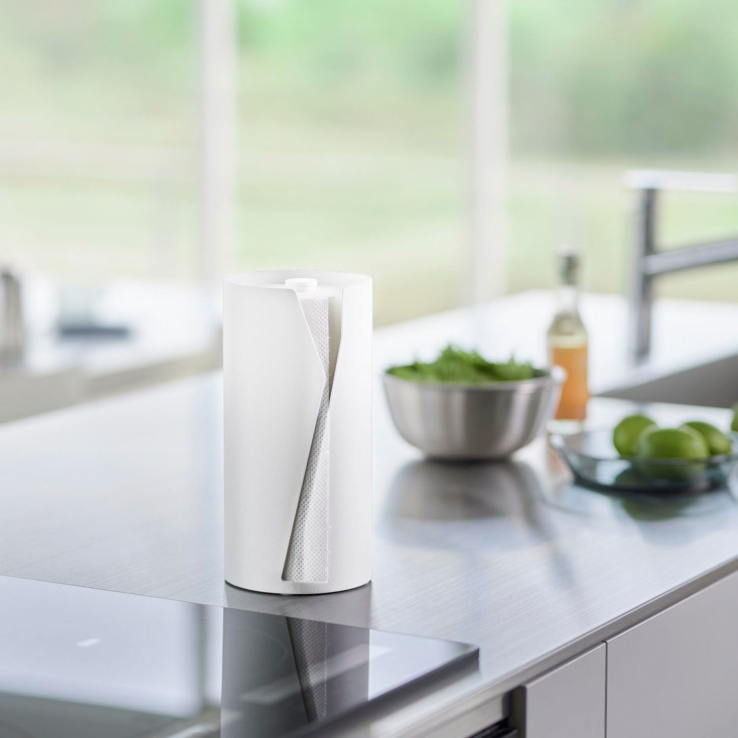 片手でカット隠せるキッチンペーパーホルダー タワー 縦タイプ