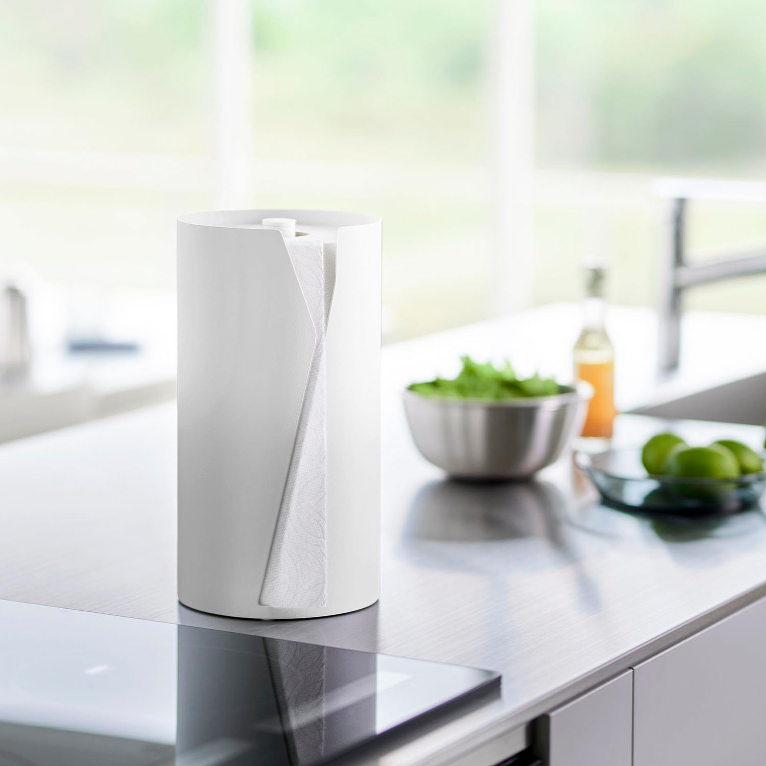 片手でカット隠せるキッチンペーパーホルダー タワー 縦タイプ L