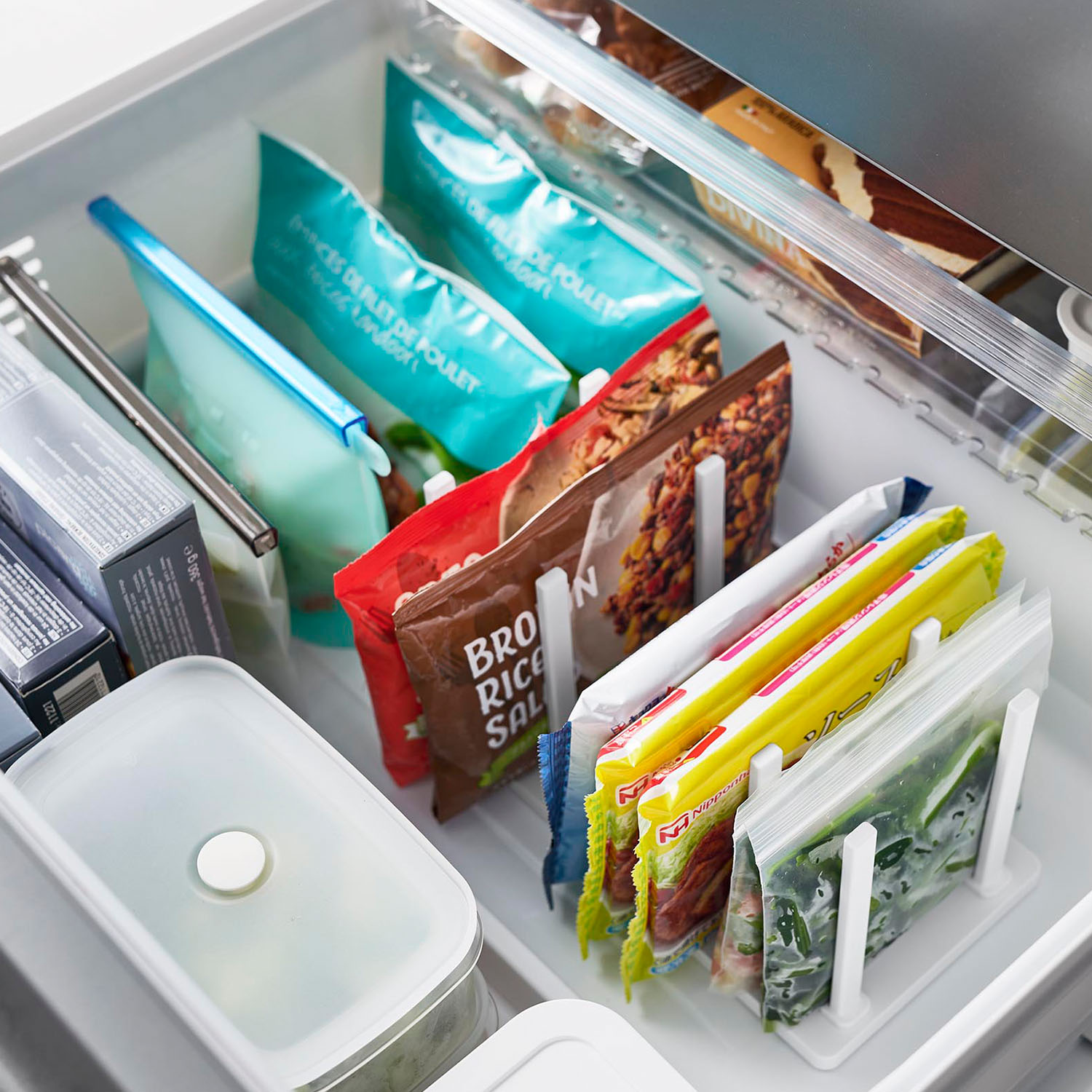 冷凍庫中仕切り調節収納スタンド タワー W27