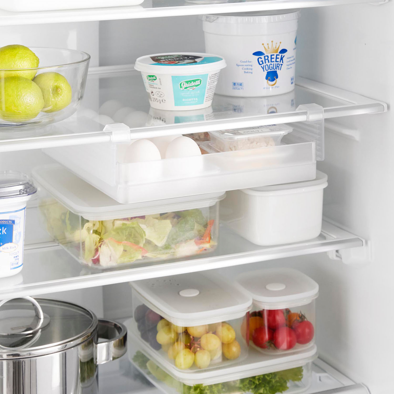 冷蔵庫中棚下高さ調節卵ラック タワー L