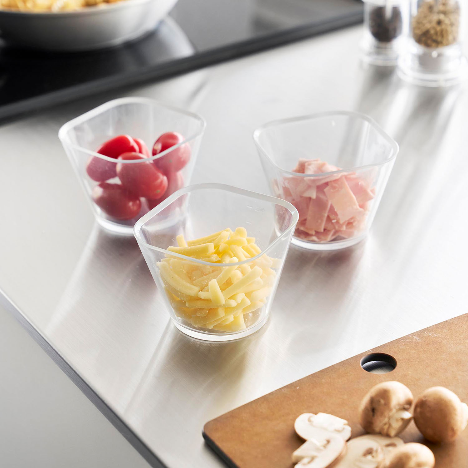 電子レンジ対応洗いやすい下ごしらえボウル タワー S3個組