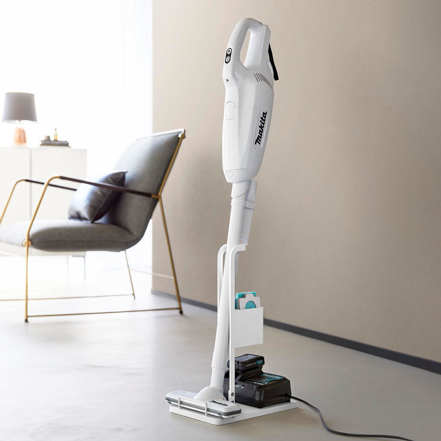 スティッククリーナー紙パック&充電器収納スタンド タワー