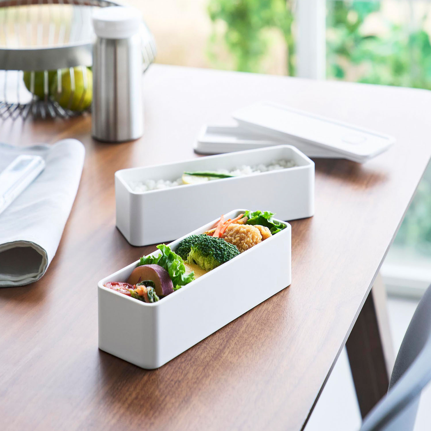 バルブ付き密閉ランチボックス タワー 2段 スリム