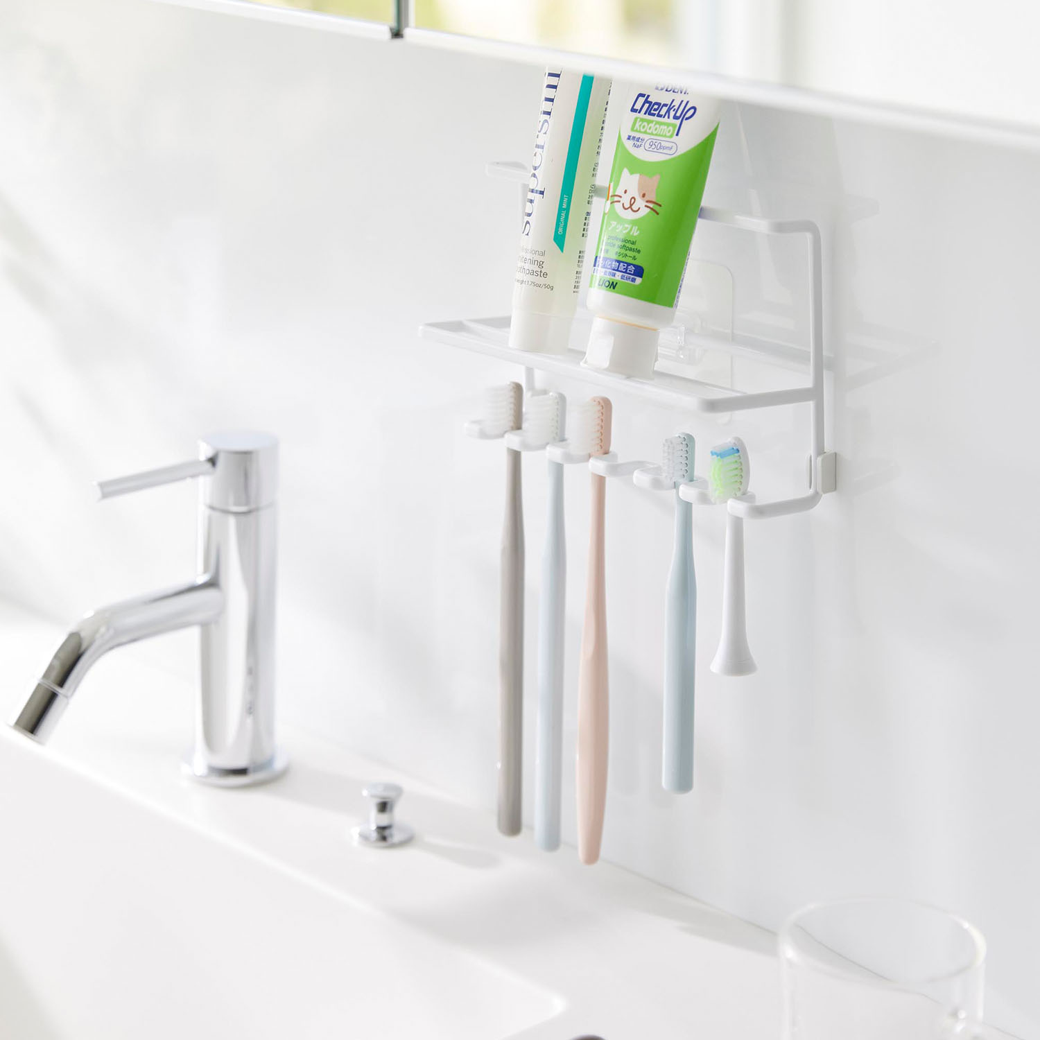 フィルムフック歯ブラシ&チューブホルダー タワー