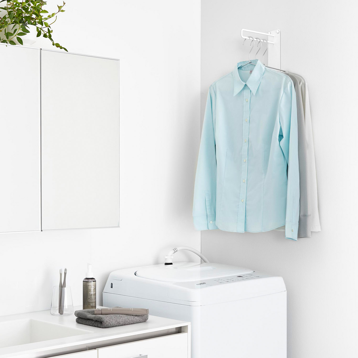 壁付けちょい干しハンガー タワー