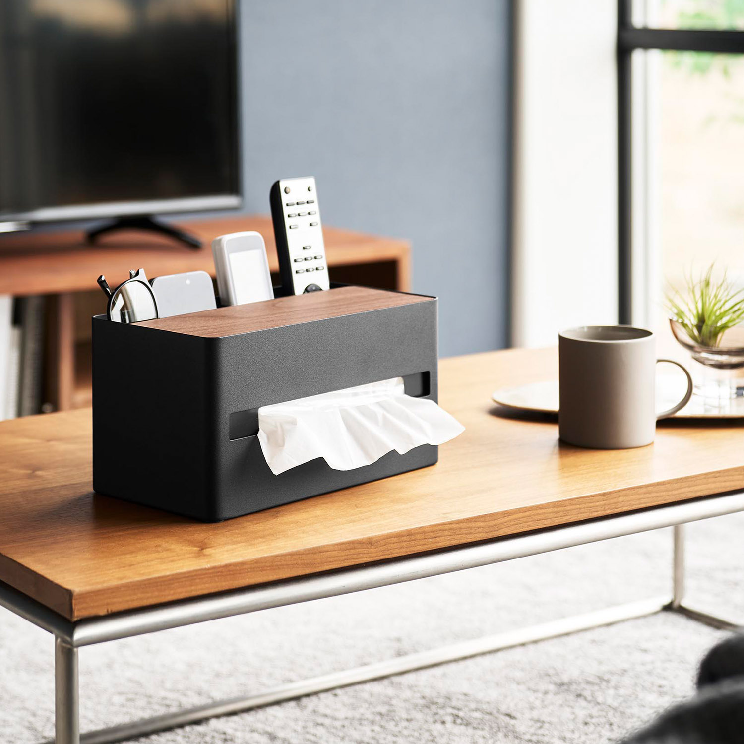 厚型対応ティッシュケース&リモコンスタンド リン