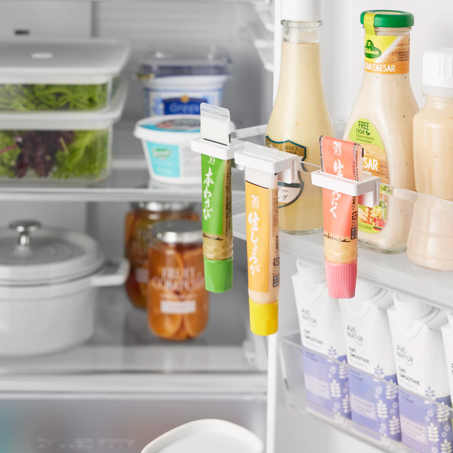 引っ掛け絞れる薬味チューブホルダー タワー 3個組