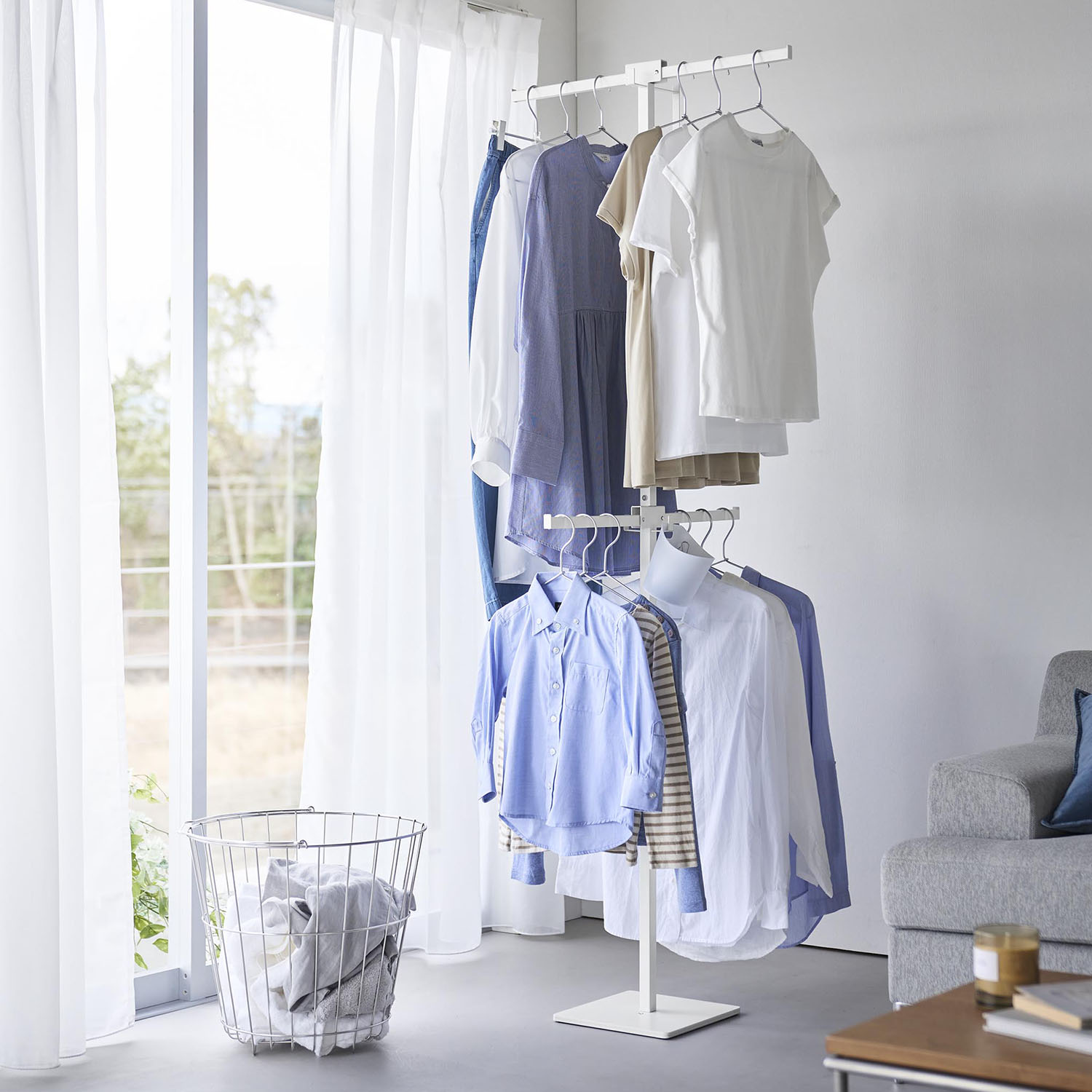 折り畳み室内物干し タワー スリム