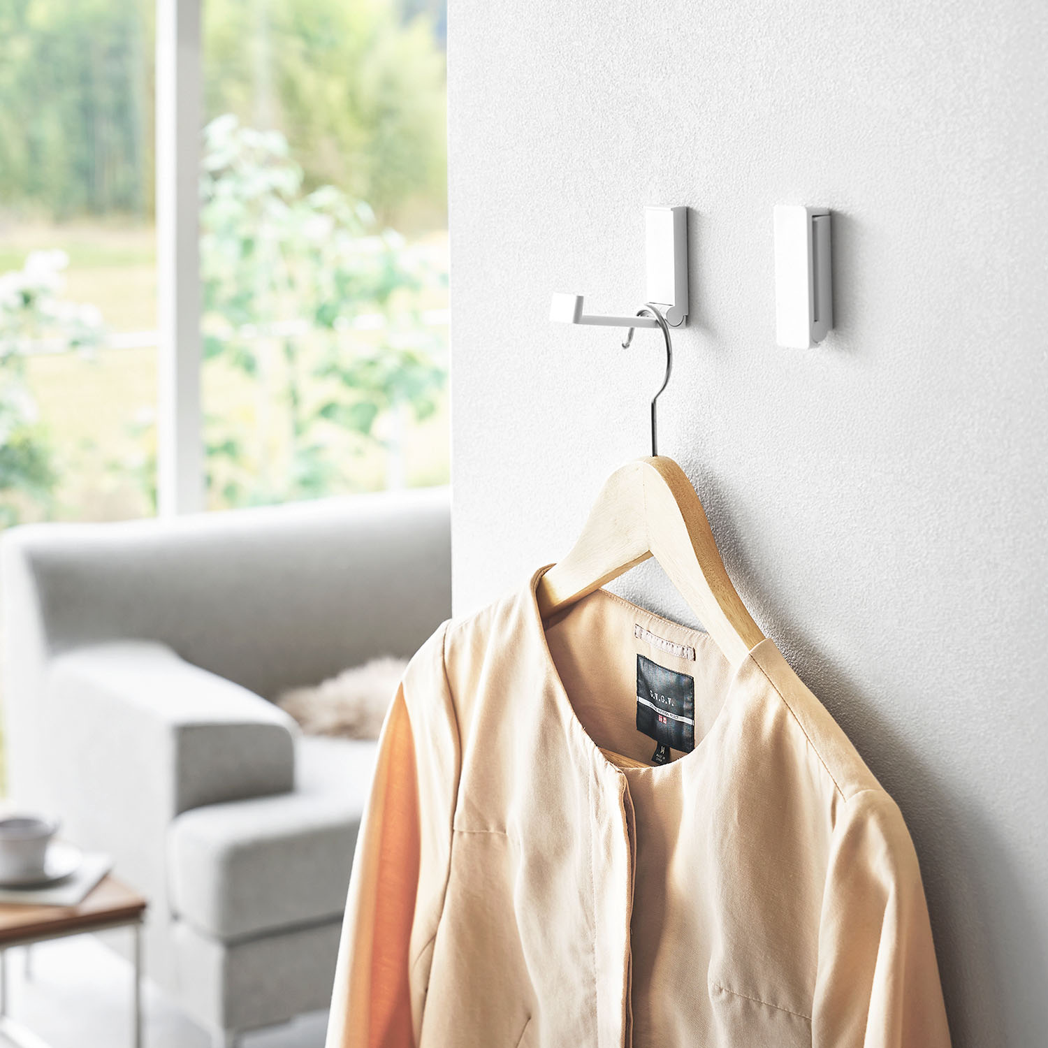 壁付け折り畳みフック タワー 2個組