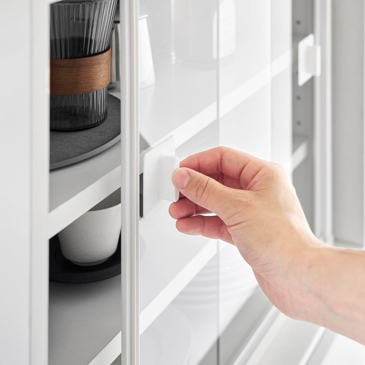 シリコーン吸着ガラス戸取っ手 タワー 2個組