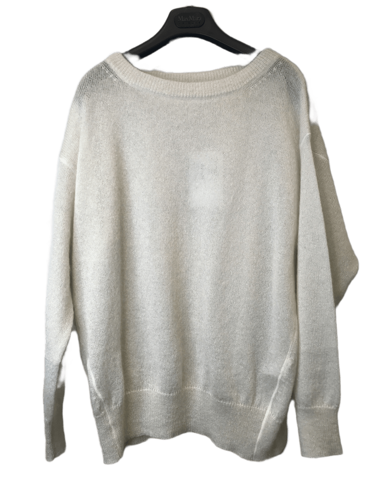 Pull blanc pailleté