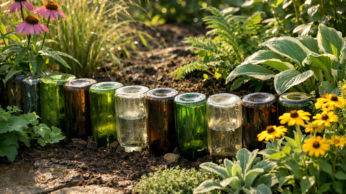 Innovative use of recycled materials for garden borders