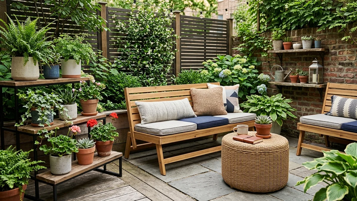 Multi-functional furniture enhances small patio usability