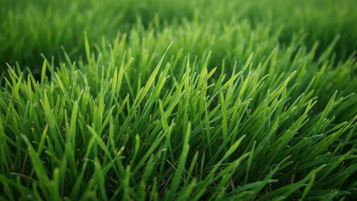 Close-up of Kentucky Bluegrass with vibrant green color