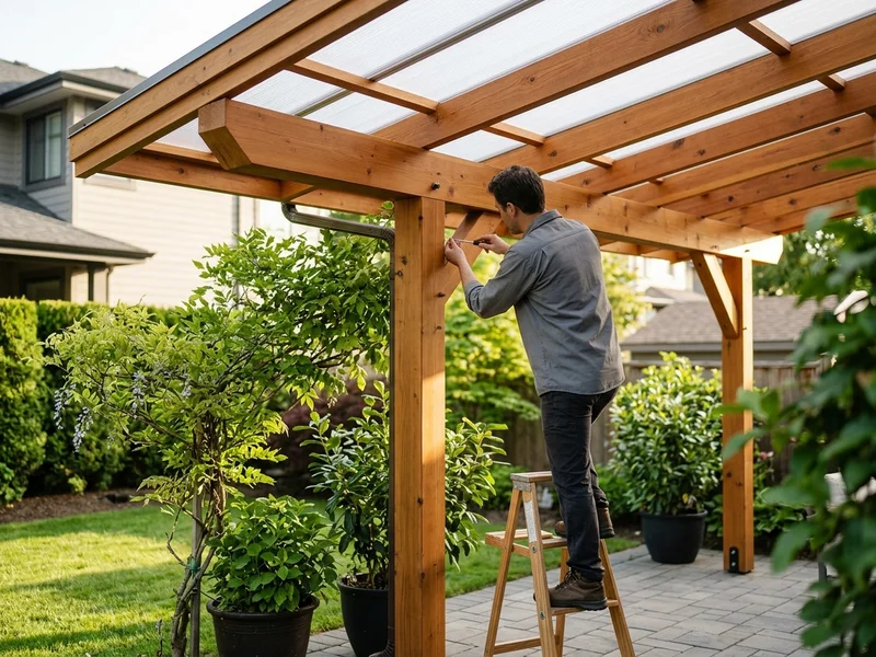 Long-lasting patio cover with inspection scene