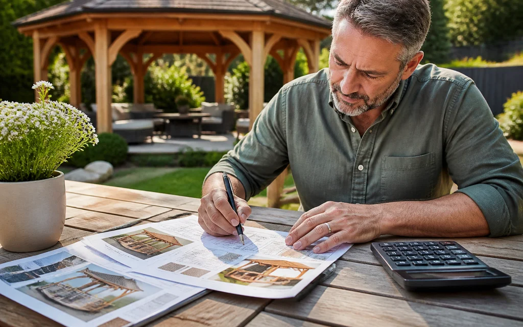 Cost estimate breakdown for gazebo materials and labor