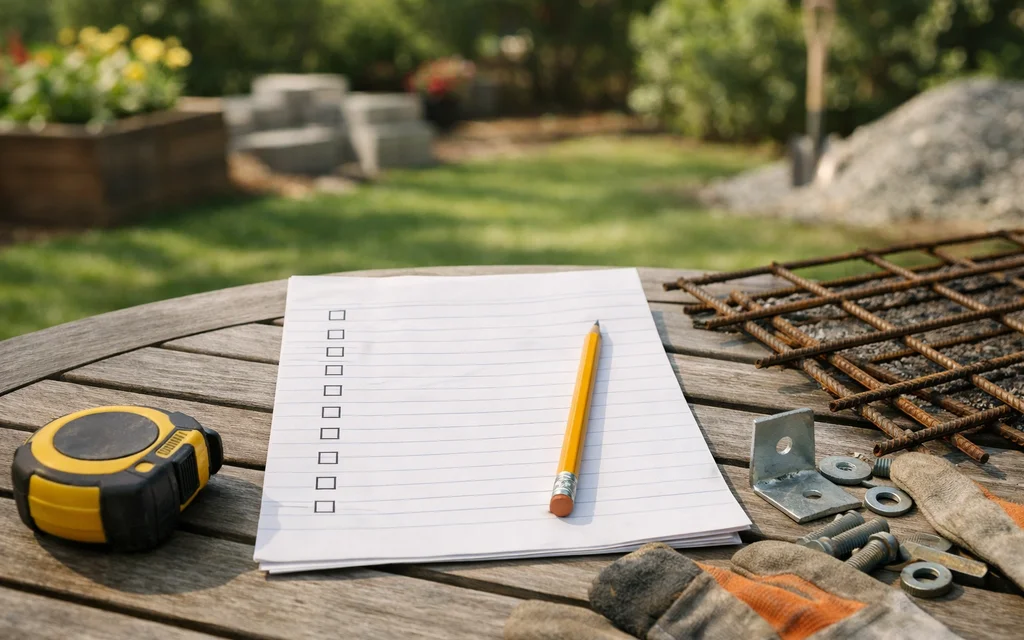 Budget-friendly shopping list for concrete slab