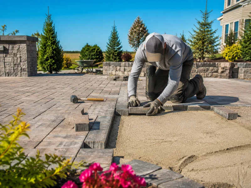 Patio construction in optimal weather conditions