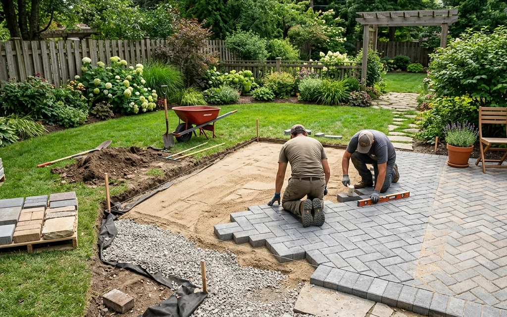 Step-by-step guide for installing a paver patio in a backyard