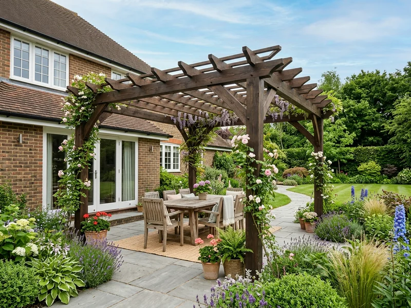 Properly installed pergola with precise dimensions